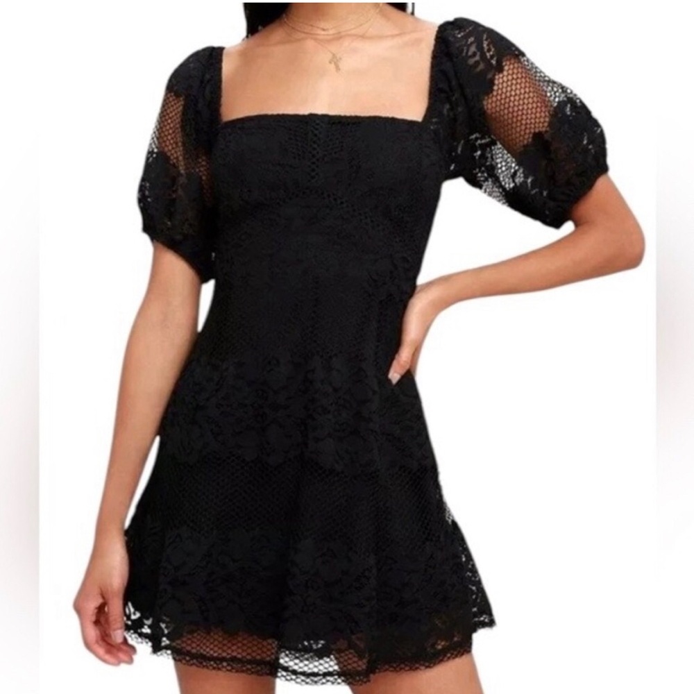 Free People Be My Baby Lace Mini Dress